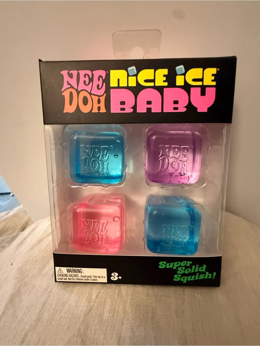 Nee Doh Nice Ice Baby Squishy Ice Cube Toy - Pink & Blue